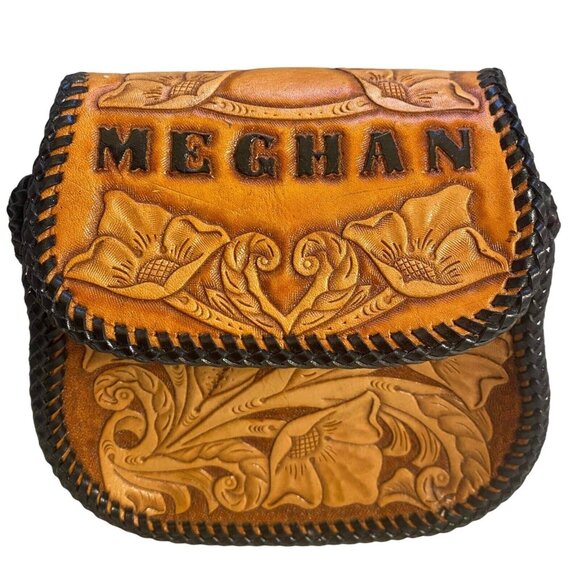 #4662 Megan girls tooled leather purse with shoulder strap - Picture 6 of 6